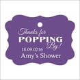 thumbnail image 1 of 100 PCS Personalized Baby Shower Favors Tags Custom Quote Thank You For Popping By Baby Shower Gift Hang Tags, 1 of 1