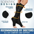 thumbnail image 4 of 2 Pairs Open Toe Compression Socks for Women & Men Circulation 15-20 mmHg - Better Blood Flow, Swelling , Best Support for Medical, Running, Nursing, 4 of 7