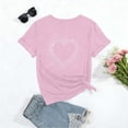 thumbnail image 5 of Bibifish Womens Tee Tops Love Heart Print Soft Slim Fit Crewneck Short-Sleeve T Shirts Summer Daily Casual Streetwear Chic Wear, 5 of 5