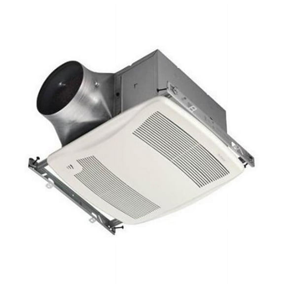 Broan NuTone ZN110H 110 CFM 0.3 Sones Ultra Green Series Multi Speed Humidity Sensing Fan, White - Energy Star Qualified