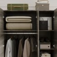 thumbnail image 5 of WIAWG 3-Door Large Wardrobe Armoire Closet with 3 Doors,Wardrobe Cabinet for Hanging Clothes for Bedroom,Brown, 5 of 7