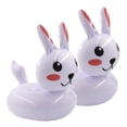 thumbnail image 1 of 2Pcs Rabbit Pattern Beer Holder Water Surface Inflatable Floating Beer Bottle Holder Floating Beer Tray Mat (White), 1 of 8