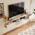 thumbnail image 4 of 55" Fluted Floating TV Stand, Fully Assembled Wall Mounted Media Console for TVs up to 60", White, 4 of 15