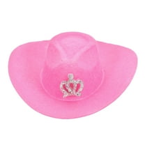 Raindrops Mini Cowboy Hats For Crafts Pink Cloth 1Pack Party Decoration For Western Themed Events