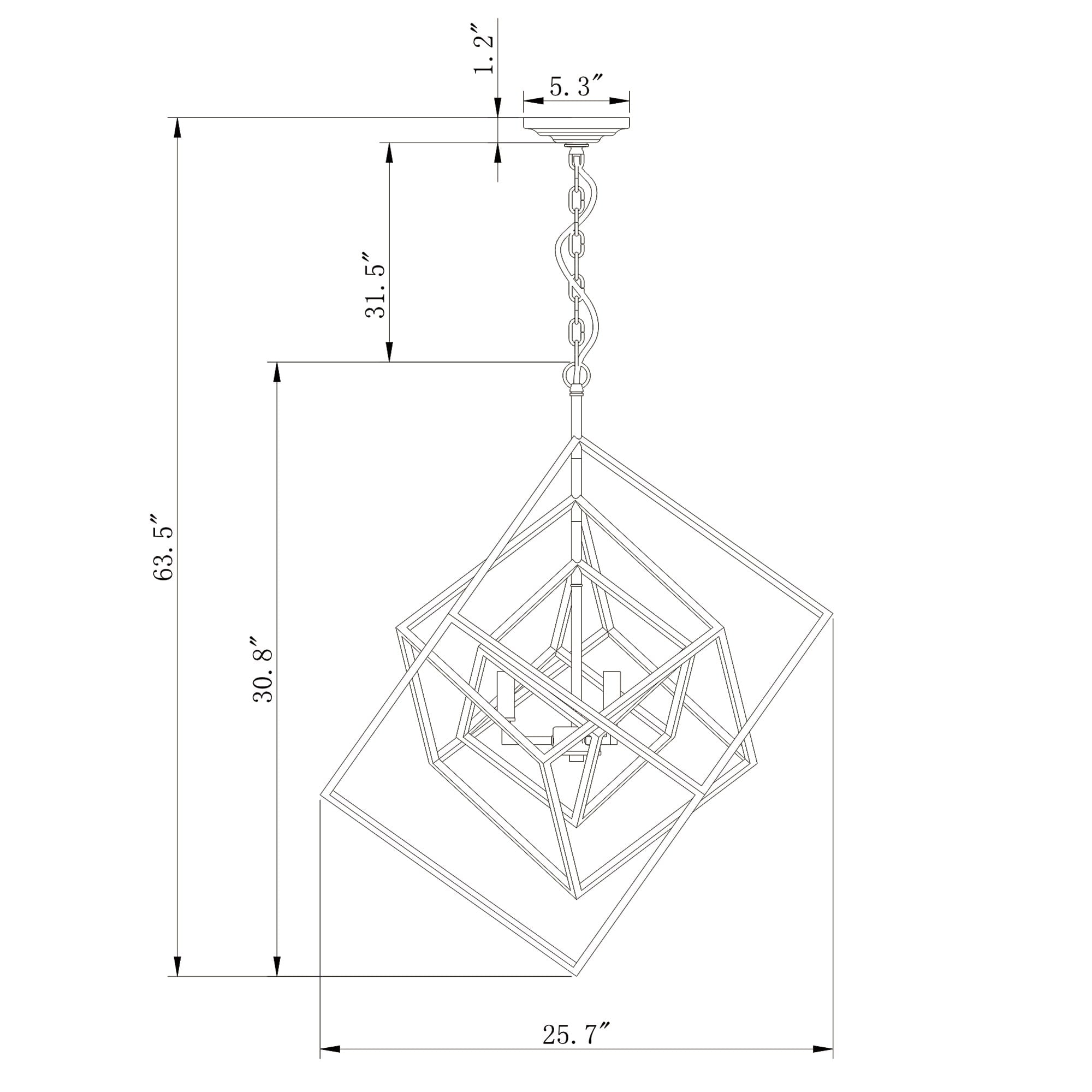 Warehouse of Tiffany Triplix 3-Light Geometric Gold and Black Chandelier