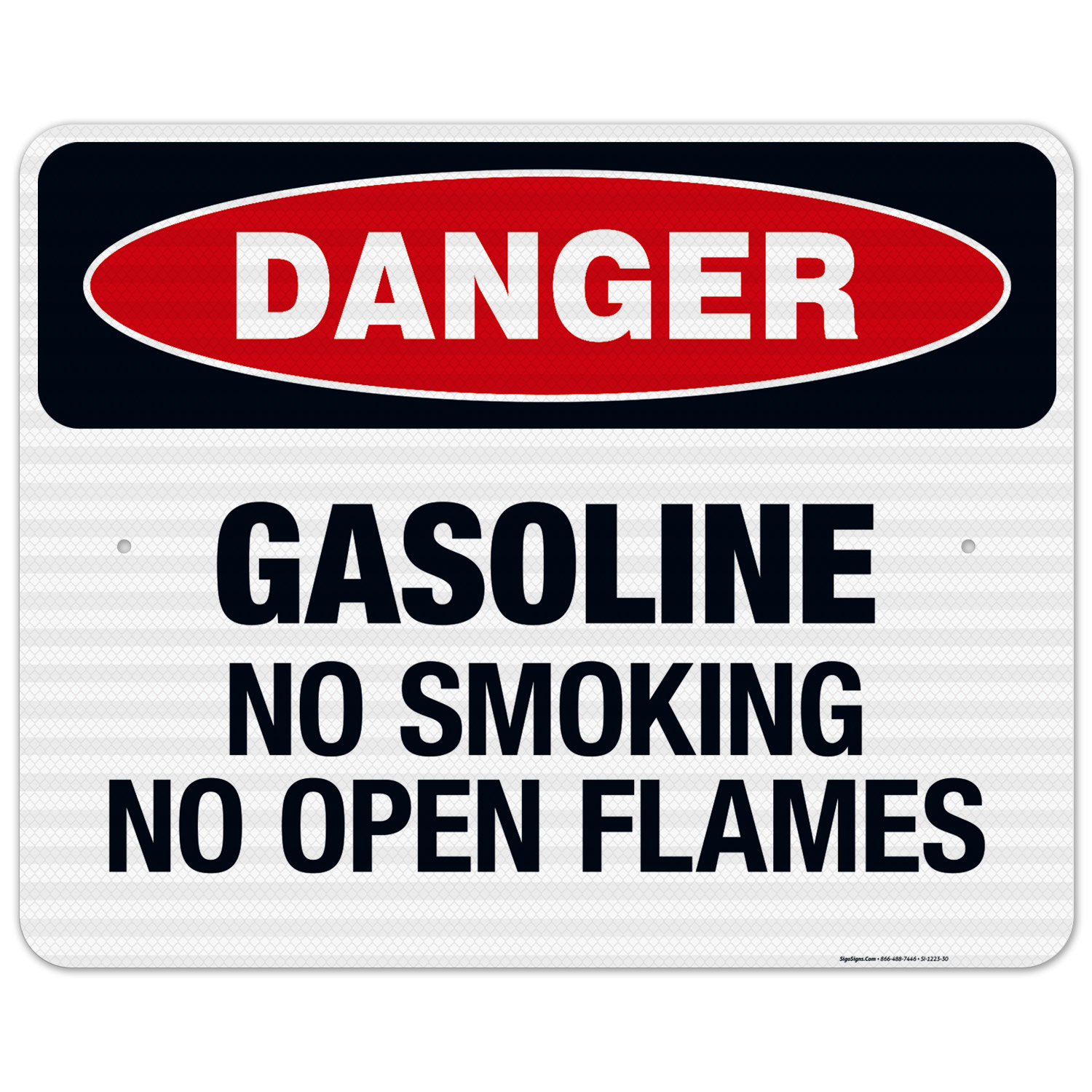 Danger Gasoline No Smoking No Open Flames Sign, OSHA Danger Sign, 24x30 ...