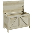 thumbnail image 1 of HOMCOM Storage Chest, Farmhouse Wood Chest with Safety Hinge, Natural, 1 of 10