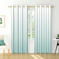 thumbnail image 2 of Nanqianyi Light Blue White Ombre Blackout Curtains 42 X 96 Inch Length for Bedroom, Living Room, Thermal Insulated Room Darkening Grommet Window Drapes 2 Panels, 2 of 7