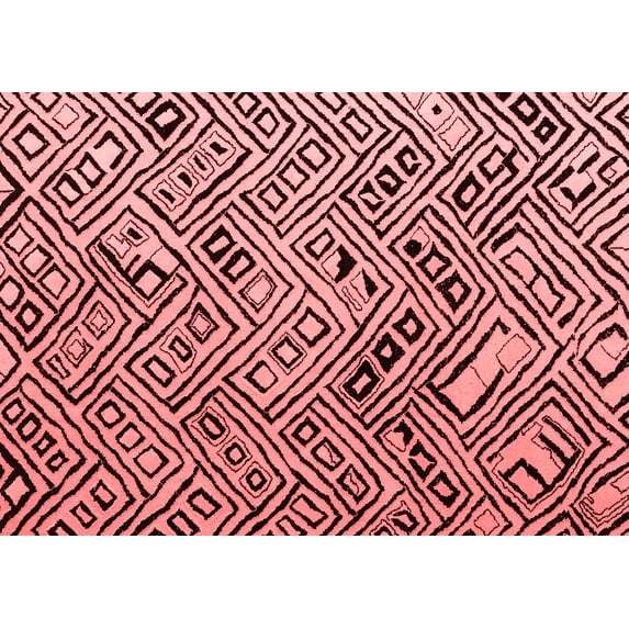 Ahgly Company Indoor Rectangle Abstract Red Modern Area Rugs, 5' x 7'