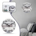 thumbnail image 6 of OTEMRCLOC Wall Clock, 10 Inch Marble White Non-Ticking Kitchen Clock Decor, Rustic Vintage Country Retro Decorative Wall Clocks Battery Operated for Bathroom Bedroom Living Room Office, 6 of 8