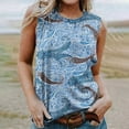 thumbnail image 2 of Summer Saving Wycnly Tank Top for Women Leopard Print Round Neck Sleeveless T Shirts Plus Size Casual Summer Racerback Vest Blouse Light Blue XXL Up to 65% off, 2 of 5