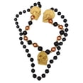 thumbnail image 5 of Black Orange Skull Pirate Halloween Mardi Gras Beads Party Favor Necklace, 5 of 5