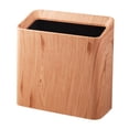 thumbnail image 2 of Papelera con veta de madera, papelera para baño, cocina, interior y exterior. Amarillo, 2 of 9