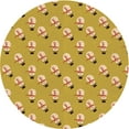 thumbnail image 1 of Ahgly Company Machine Washable Indoor Round Transitional Saffron Yellow Area Rugs, 3' Round, 1 of 7