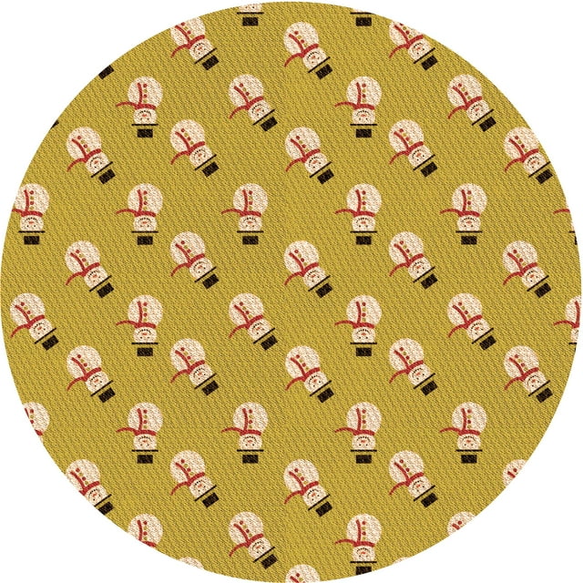 Ahgly Company Machine Washable Indoor Square Transitional Saffron Yellow Area Rugs, 3' Square