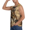 thumbnail image 3 of Balery Musical Horse Vintage Collage Men's Sleeveless Muscle Shirts Workout Tank Top, Moisture Wicking, Odor Protection-3X-Large, 3 of 8