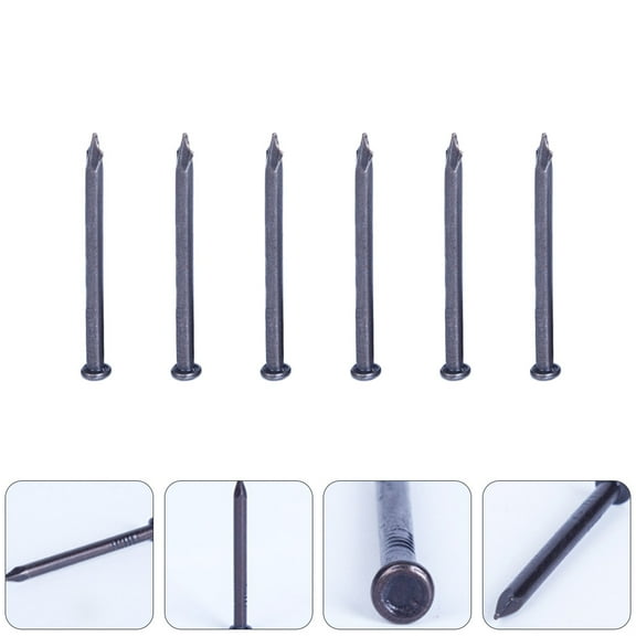 OUNONA 50Pcs 2.5Inch Carbon Steel Point Tip Cement Nails for Concrete Walls