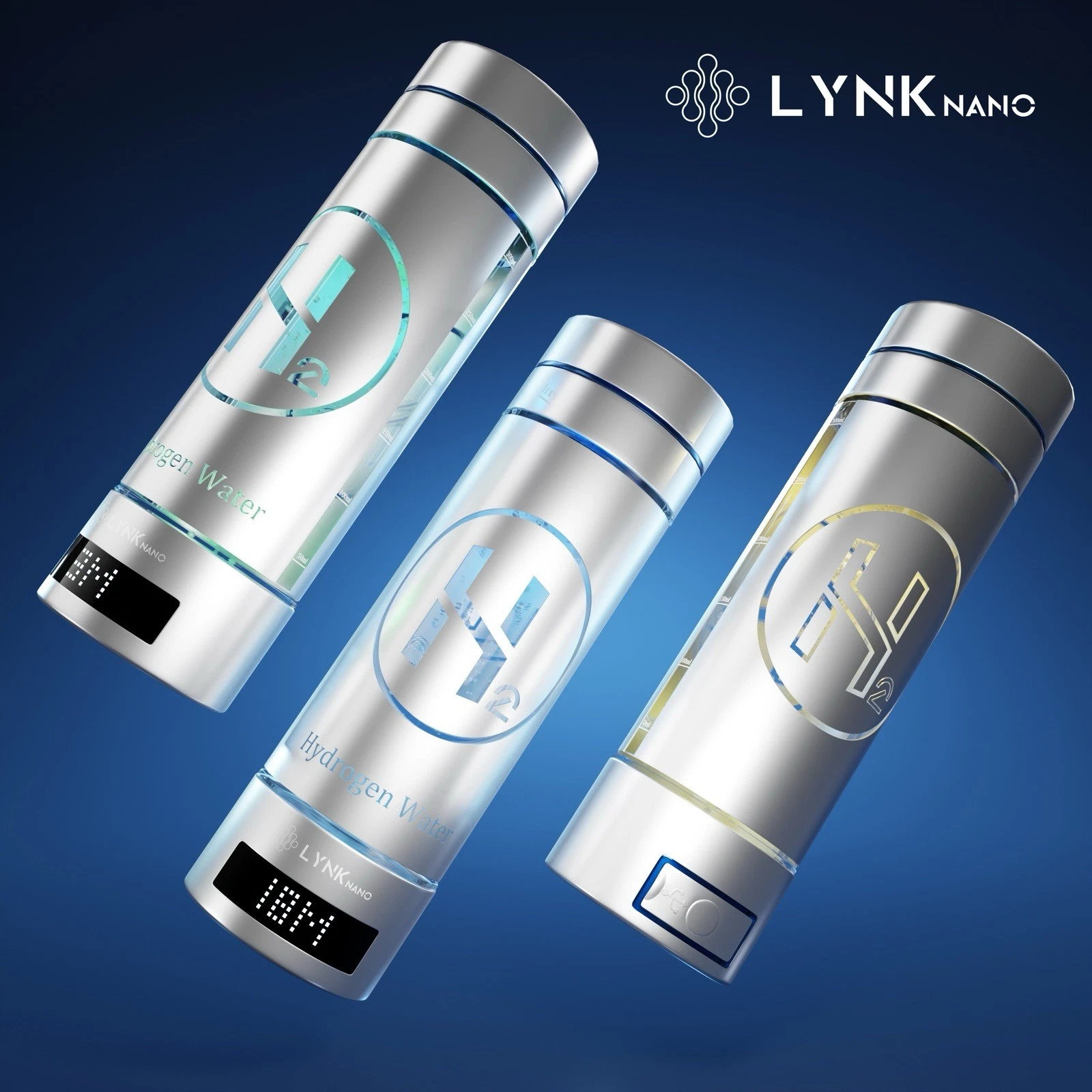 Portable 2000+ppb-9000 PPb Digital Screen 2 in 1 Healthy Hydrogen 300ml Rich Water Bottle & Inhaler