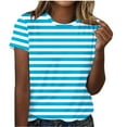 thumbnail image 2 of Fiudx Ofertas Del Día Camiseta de Manga Corta con Cuello Redondo y Estampado Informal para Mujer, 2 of 4