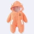 thumbnail image 2 of Caqnni Polar Fleece Jacket Baby Bunting Bodysuit â One Piece Kids Hooded Romper Outerwear Toddler Jacket Hooded Romper Jumpsuit Outfits (6-12 Months,Yellow), 2 of 9
