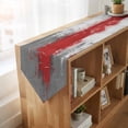 thumbnail image 4 of Red Cement Gray Table Runner Linen Burlap Table Runner 70 Inches Long Modern Abstract Art Red Dresser Scarves for Kitchen Island Coffee Dining Room Party Wedding Banquet Holiday Decoration 13"x70", 4 of 8