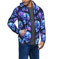 thumbnail image 2 of Uemuo cool crystal Skull flower for Men's Fashion Full-zip Hoodies & Sweatshirts with Kangaroo Pocket, Zip-up Hooded Sweatshirt, Moisture Wicking & Breathable-Small, 2 of 5