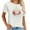 White, variant on Punta Cana Retro Vintage 80s Style Charming Short Sleeve Shirt with Graphic Print - Cute Tops for Women