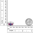 thumbnail image 6 of Gem Stone King 925 Sterling Silver Blue Lapis and Red Created Ruby Filigree Style 3 Stone Ring for Women (2.40 Cttw, Oval 8X6MM and 6X4MM, Size 8), 6 of 6