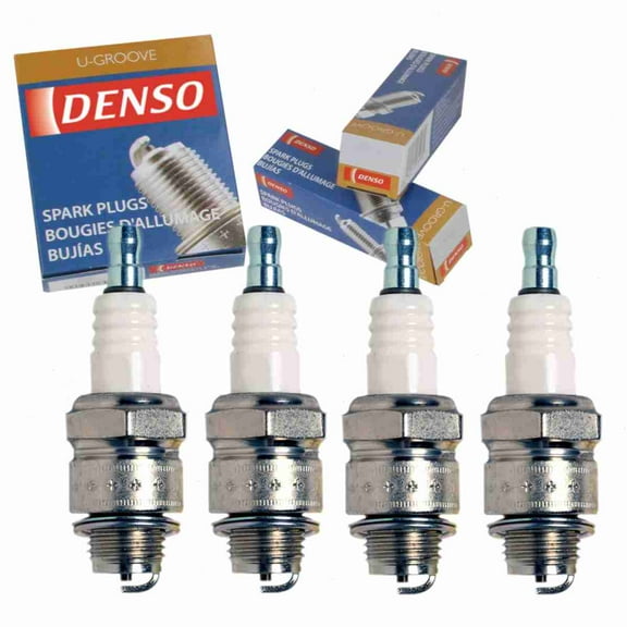 4 pc DENSO 6014 Standard U-Groove Spark Plugs for W14LM-U Ignition Wire Secondary