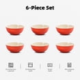 thumbnail image 3 of Ceramic Bowls Set of 6, 29oz Deep Bowls for Kitchen, Dishwasher & Microwave Safe for Salad, Pasta, Rice, Oatmeal, Fruit, Rice, Orange, 3 of 9