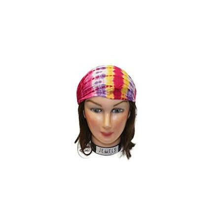 Center Tye Dye Multi Embroidery Headbands / Head wrap / Yoga Headband / Head Sarf / Best Looking Head Band for Sports or Fashion, or Exercise