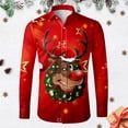thumbnail image 2 of XDZJLR Christmas Shirts For Men Festive Holiday Print Long Sleeve Shirt Comfortable Casual Button Down Top With Seasonal Design Ideal Parties Family Gatherings Blouse Red Xxxxxl, 2 of 4