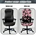 thumbnail image 4 of FKELYI Pink Cherry Flower Butterfly Print Office Chair Covers Stretch Computer Chair Slipcovers for Swivel Armchair Anti-Dust Gaming Chair Slipcover for Home Office, Large, 4 of 6