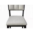 thumbnail image 6 of 2-Piece Black/Light Grey Counter Height Dining Chairs - Solid Wood with Cushioned Back, 6 of 7