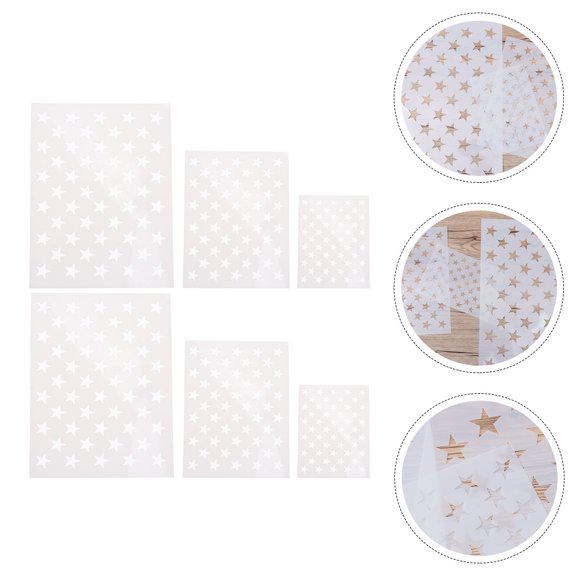 FRCOLOR Plastic Star Stencil for DIY Use with Smooth Surface and Reusable Design 6 Sheets