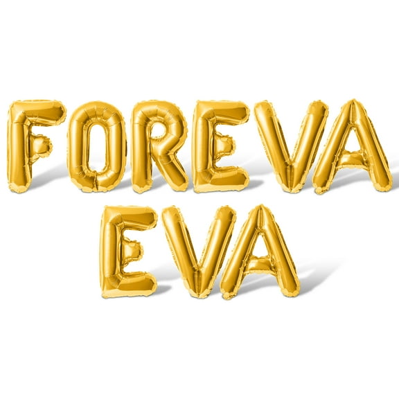 Letter Balloons - FOREVA EVA 16" Inch Alphabet Letters Foil Mylar Balloon Engagement Party Banner (Gold)