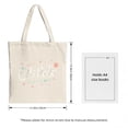 thumbnail image 3 of Stylish Beige Canvas Tote Bag - " Be Ai - " Design with White & Teal Text Print and Colorful Stars - Perfect for Shopping & Travel, 3 of 4