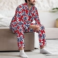 thumbnail image 7 of Lsque Palm Tree Pattern on Red Pattern Long Sleeve Pajama Set for Men - Soft 2-Piece Sleepwear and Loungewear Set with Pockets, Comfy Nightwear-Large, 7 of 7