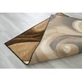 thumbnail image 4 of Swirls Abstract Design Modern Contemporary Hand Carved Area Rug-Chocolate/Beige/Black, 4 of 8