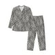 thumbnail image 1 of Fotbe Black White Stripes Pijama de Hombre con Estampado de Manga Larga, Conjunto de 2 Piezas, Ropa de Dormir Suave y Cómoda con Bolsillos-Medium, 1 of 7