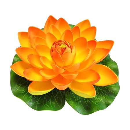 Artificial Lotus Flower with Water Lily Pad Floating Foam Artificial Plant Water Lily Landscape for Home Garden Pond Aquarium Decor，Artificial Plants and Flowers