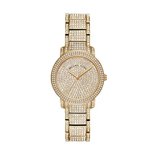 Michael Kors Women's Gold Tone Pave Glitz Watch MK6458 - Walmart.com