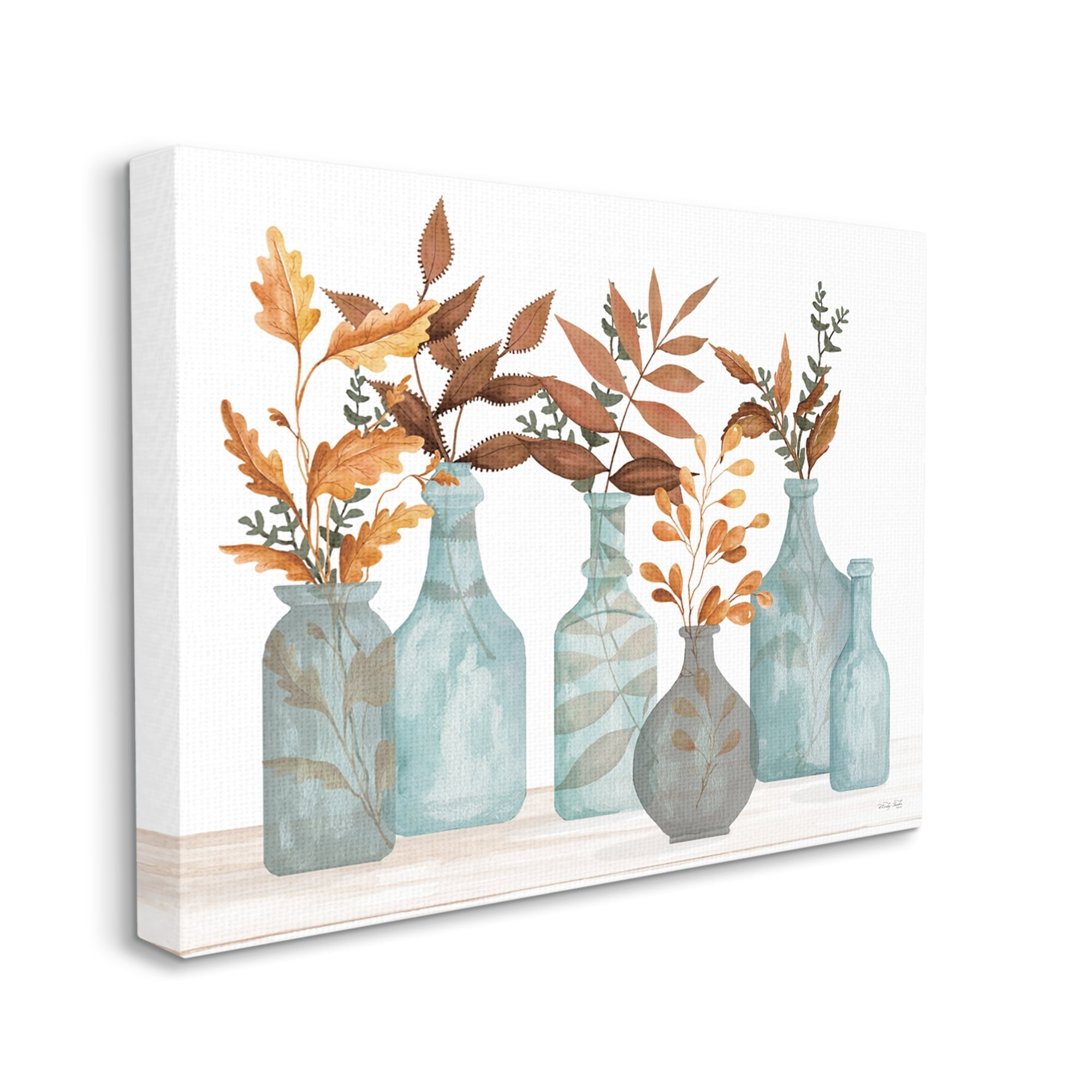 Stupell Varied Botanical Foliage Leaves Botanical & Floral Painting Gallery Wrapped Canvas Print Wall Art