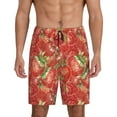 thumbnail image 1 of Balery Strawberry Pantalones cortos de pijama de punto de algodón para hombre con cinturilla y bolsillos-Medium, 1 of 6