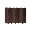 thumbnail image 2 of Legacy Decor 6 Panel Diamond Weave Fiber Room Divider, Brown Color 71" High X 104" Wide, 2 of 2