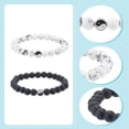 thumbnail image 4 of Pulseras Yin Yang de moda para hombres y mujeres, pulsera con dijes Taiji Yin Yang, pulseras de pareja con cuentas de turquesa blanca natural y negra, pulsera de amistad a distancia, joyería, 4 of 7