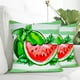 thumbnail image 5 of Funda de almohada de lino a cuadros con estampado de sandía – Funda decorativa para cojín de sofá para sala de estar, dormitorio o uso exterior – Tejido de lino suave y transpirable con cremall, 5 of 5