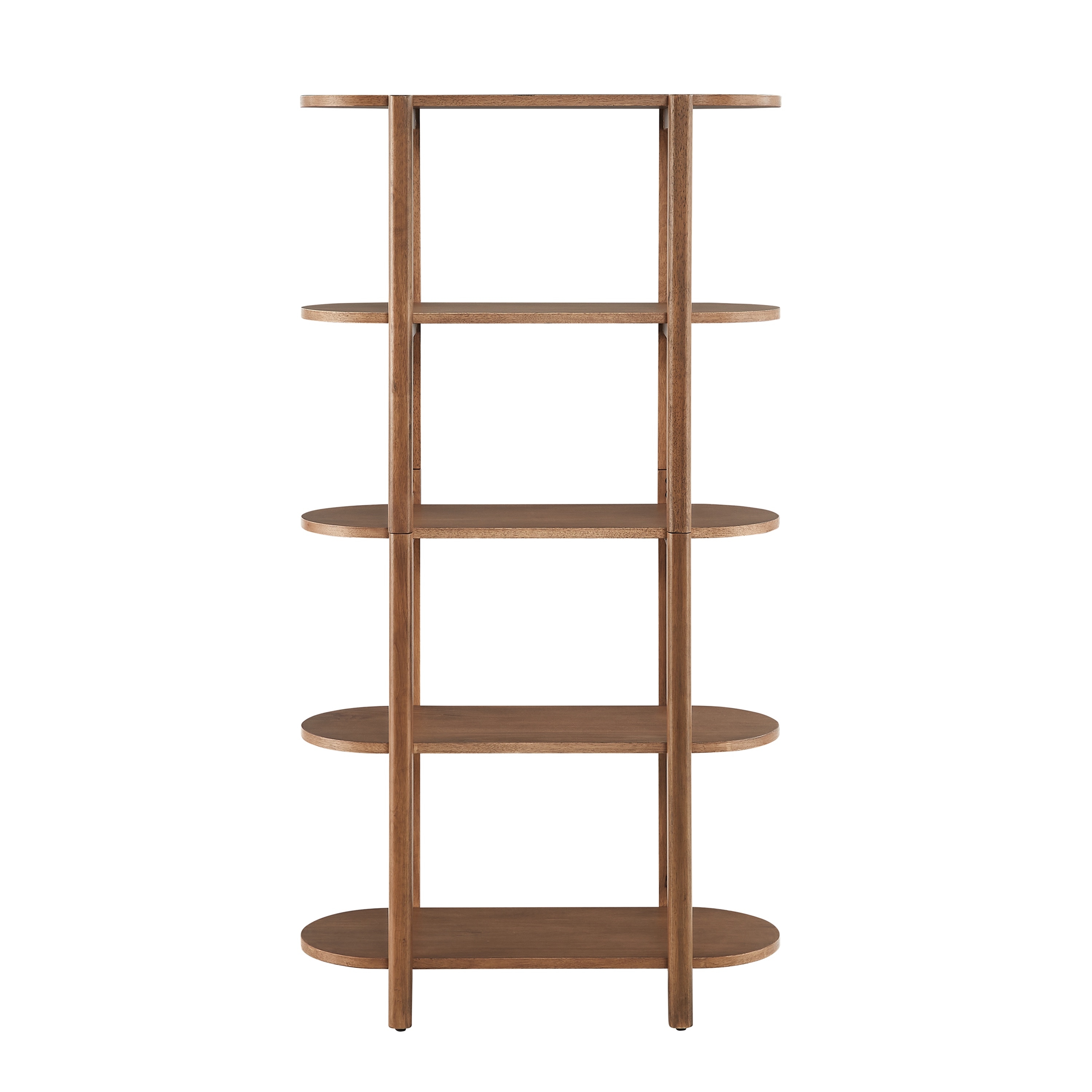 Bower Home Modern 60" Wood Bookcase in Walnut