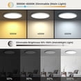 thumbnail image 3 of SHILIU-12in LED Flush Mount Ceiling Light Fixture with Remote Control, Nightlight 2000K Warm, 3000K-6500K Adjustable, Low Profile Ceiling Lights for Bedroom, Kitchen, Living Room, White, 3 of 4
