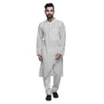 thumbnail image 1 of Atasi Kurta Pyjama Asymétrique Décontracté Imprimé pour Hommes Ensemble de Kurta Long de Designer, 1 of 4